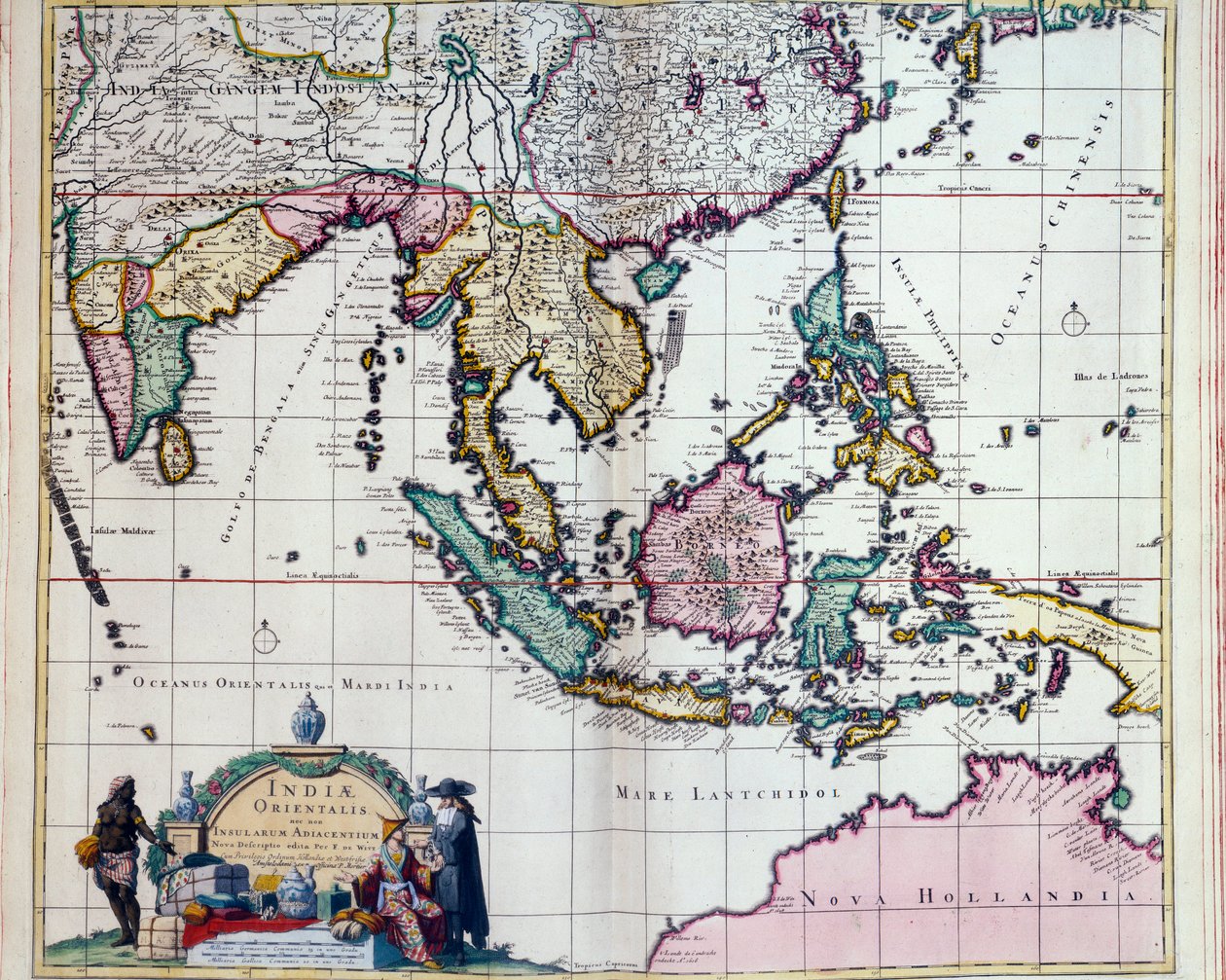 Géographie : carte des Indes orientales de Frederick de Witt (actif vers 1650) - Frederick de Wit