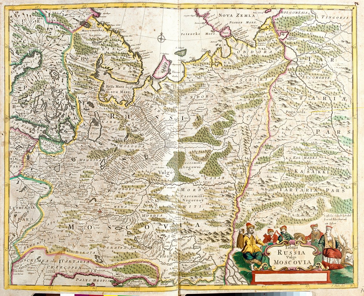 Carte de la Russie, autour de la ville de Moscou - Frederick de Wit