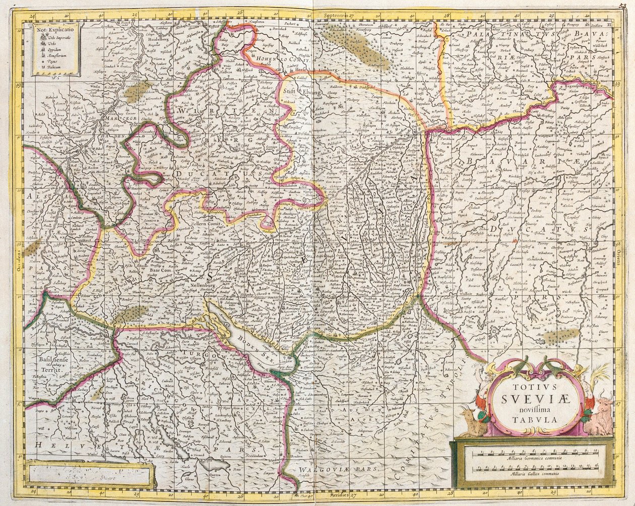 Carte de la Souabe (Allemagne) - Frederick de Wit