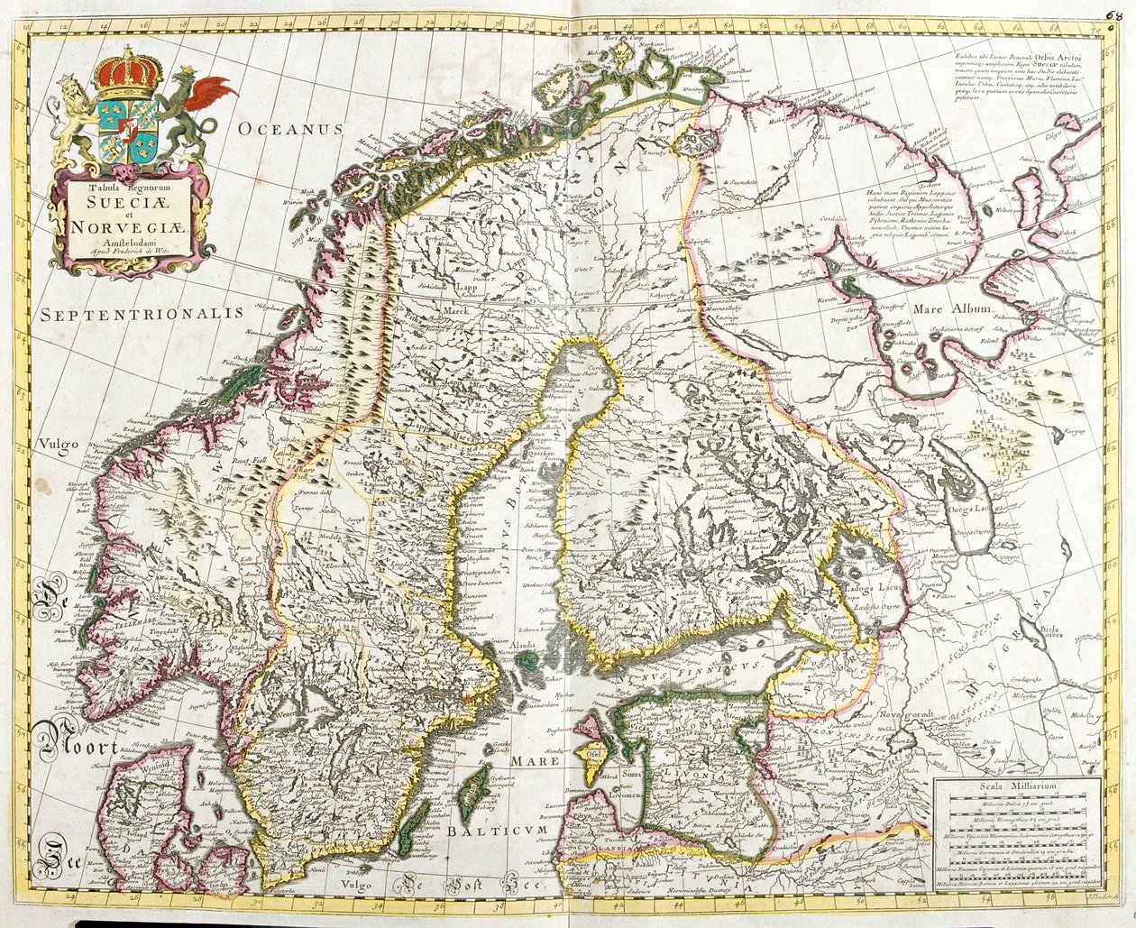 Carte de la Suède et de la Norvège - Frederick de Wit