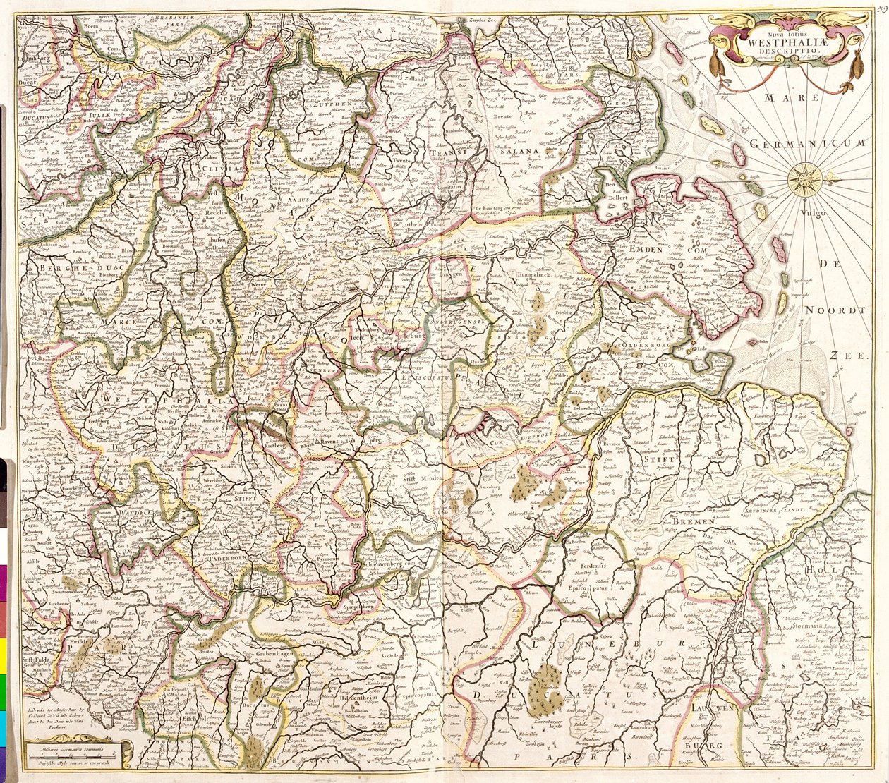 Carte de Westphalie (Allemagne) - Frederick de Wit