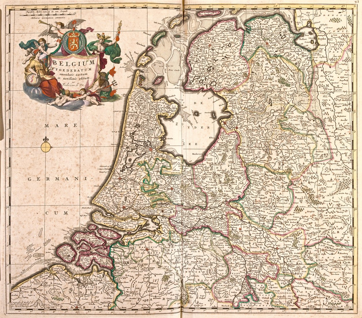 Carte de la Fédération belge (Belgique) (gravure) - Frederick de Wit