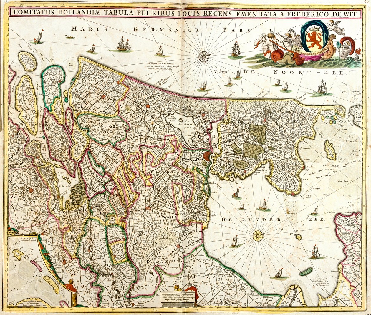 Carte du Comté de Hollande - Frederick de Wit