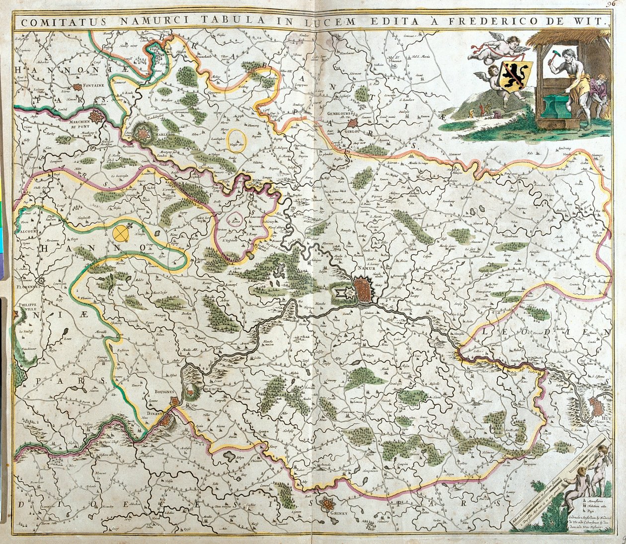 Carte du Comté de Namur (Belgique) - Frederick de Wit