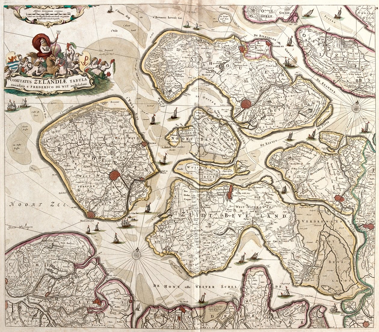 Carte du Comté de Zélande (Pays-Bas) - Frederick de Wit