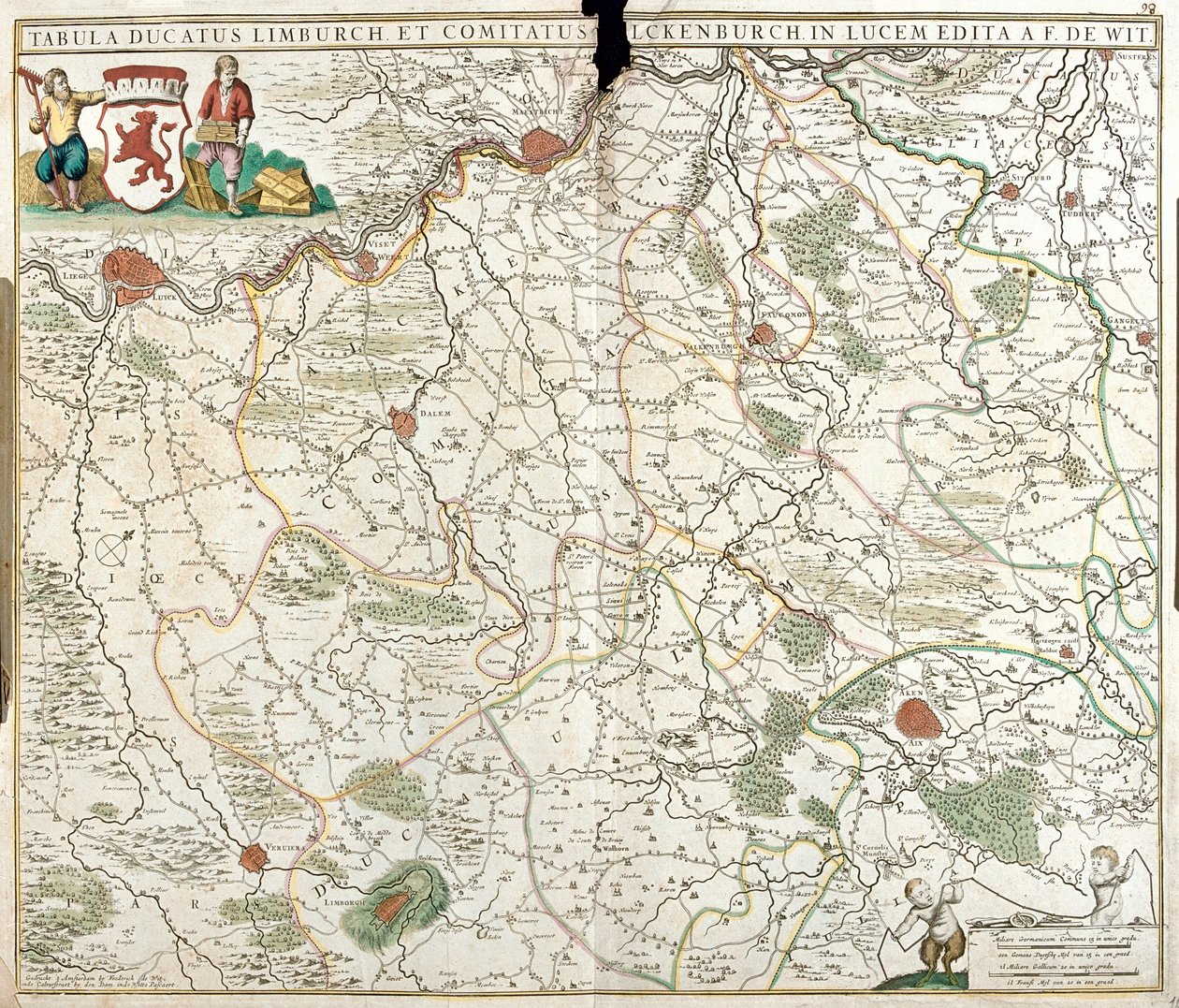 Carte du Duché de Limbourg (Belgique) - Frederick de Wit