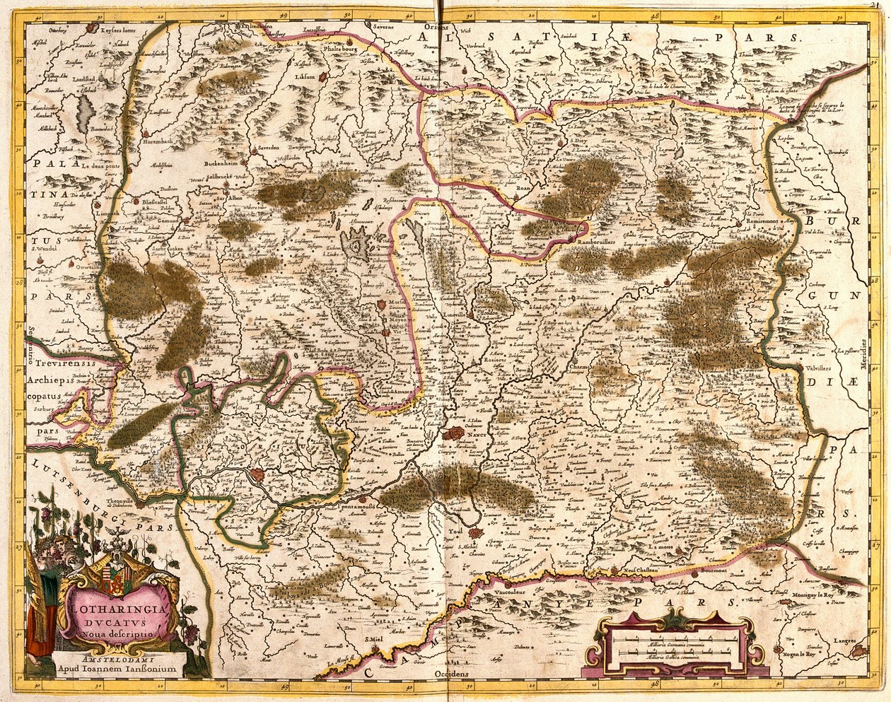 Carte du Duché de Lorraine, France - Frederick de Wit