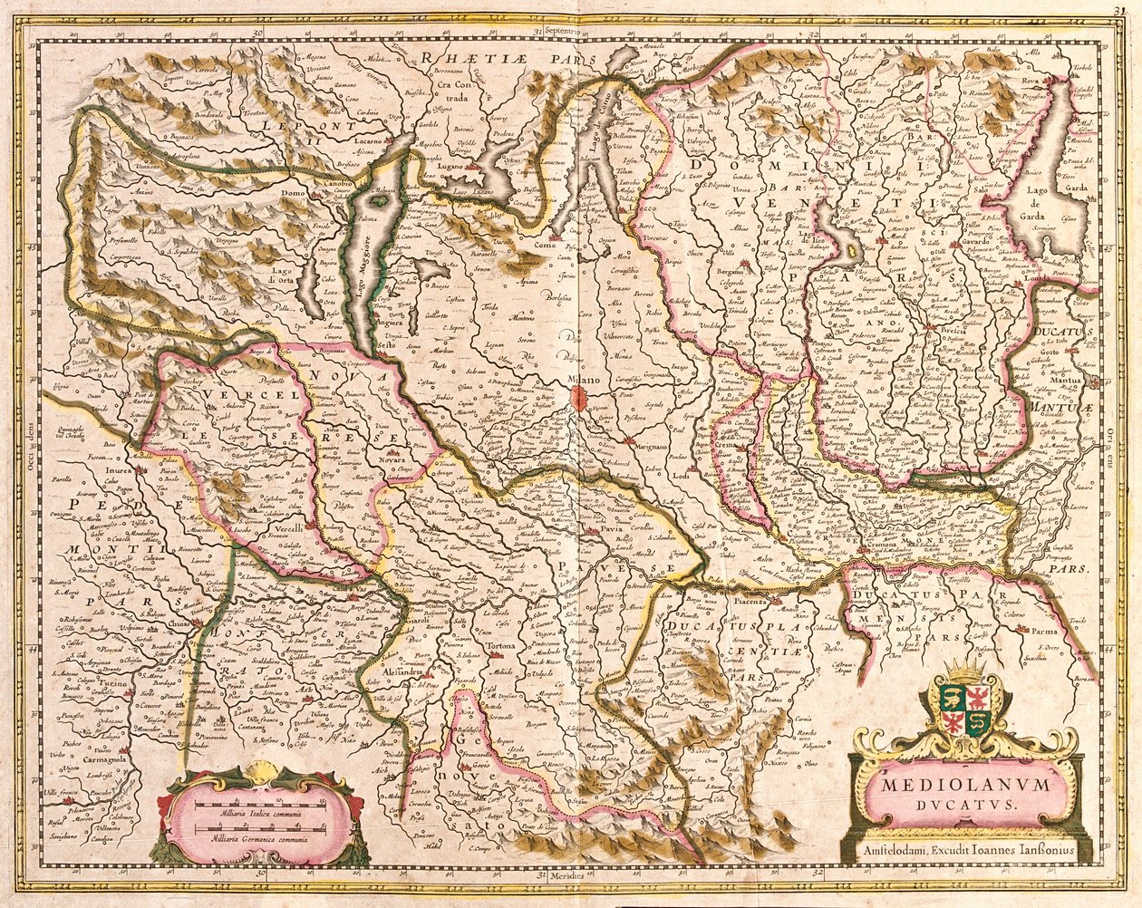 Carte du Duché de Milan, Italie - Frederick de Wit