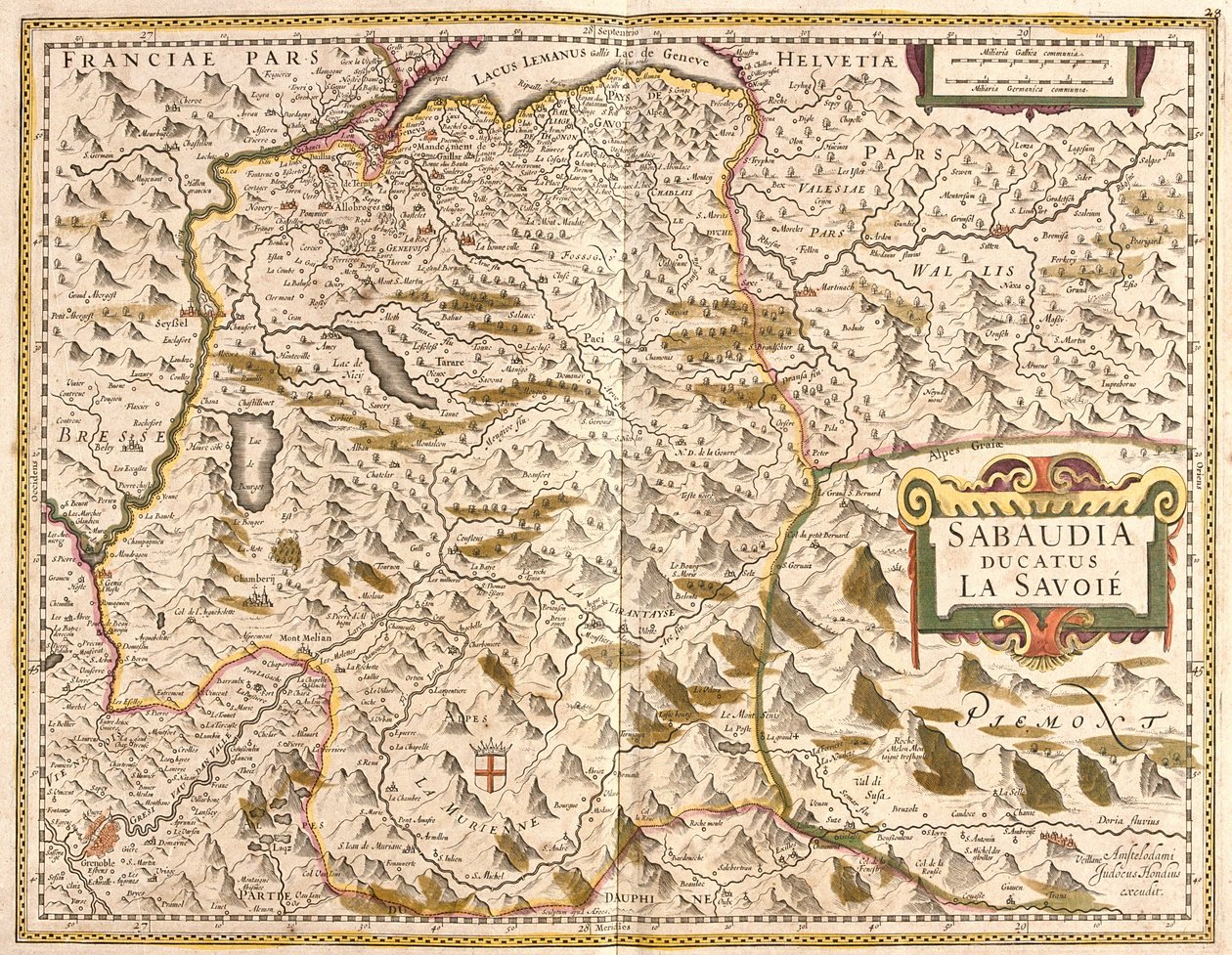 Carte du Duché de Savoie, France - Frederick de Wit