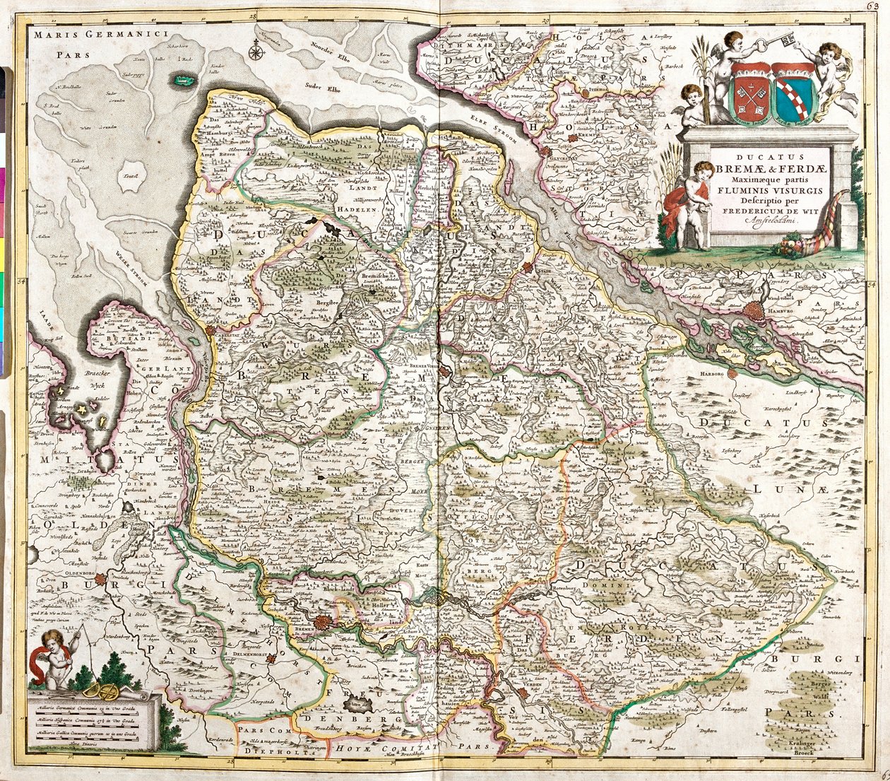 Carte du Duché de Brême et Verden (Allemagne) - Frederick de Wit