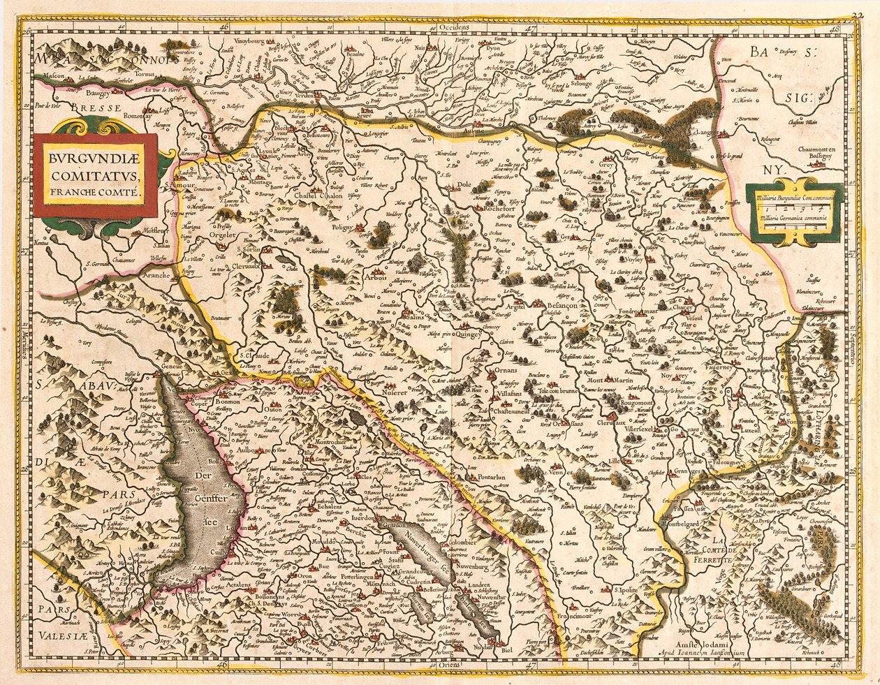 Carte de la Franche-Comté (France) - Frederick de Wit