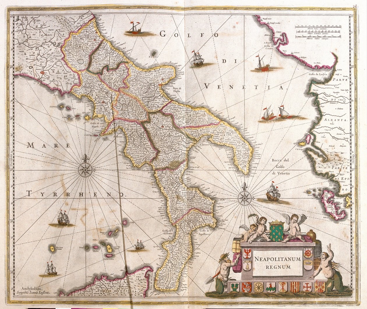 Carte du Royaume de Naples (Italie) - Frederick de Wit