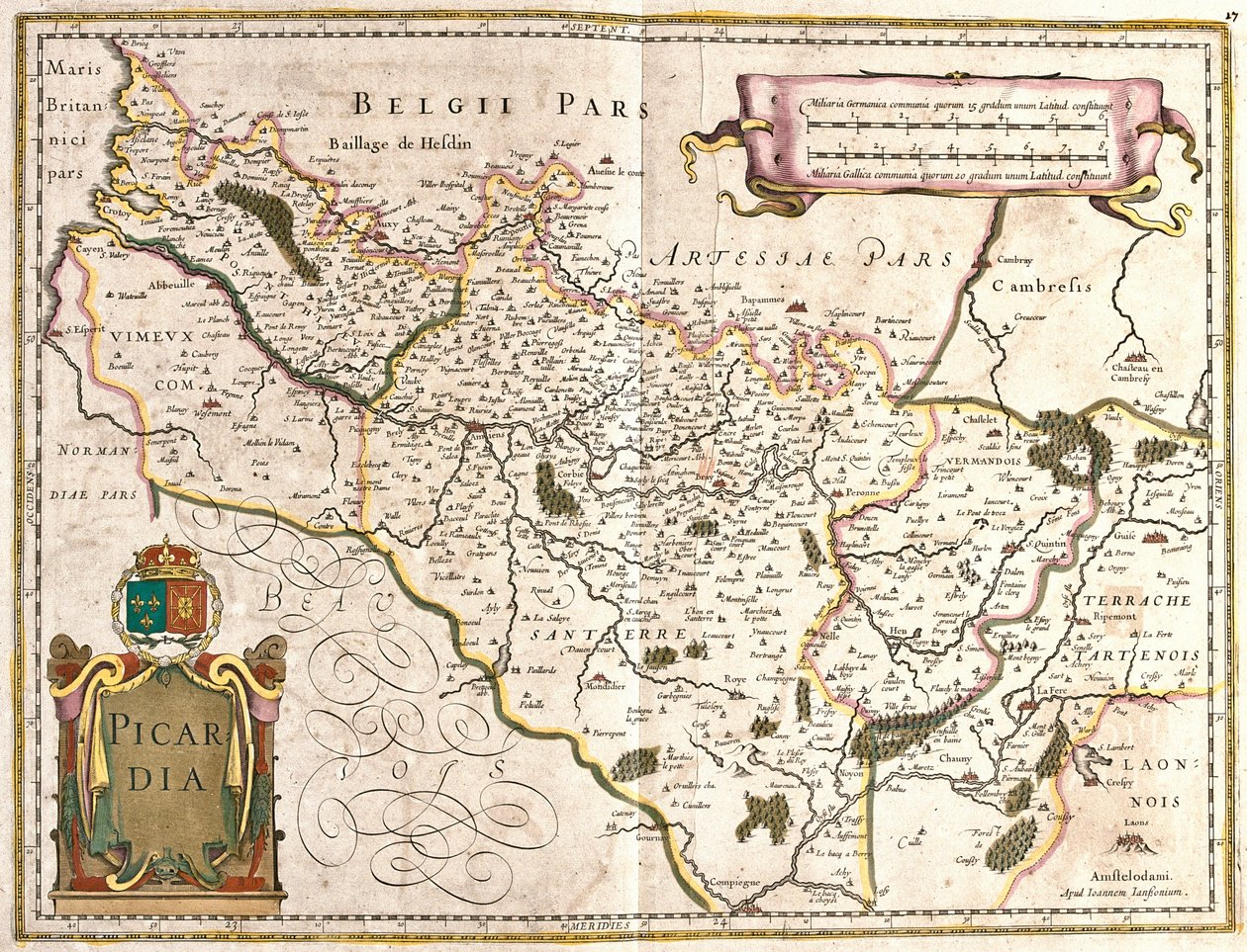 Carte de la Province de Picardie (France) (gravure) - Frederick de Wit