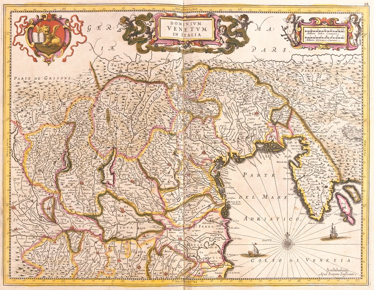 Carte des territoires vénitiens en Italie - Frederick de Wit