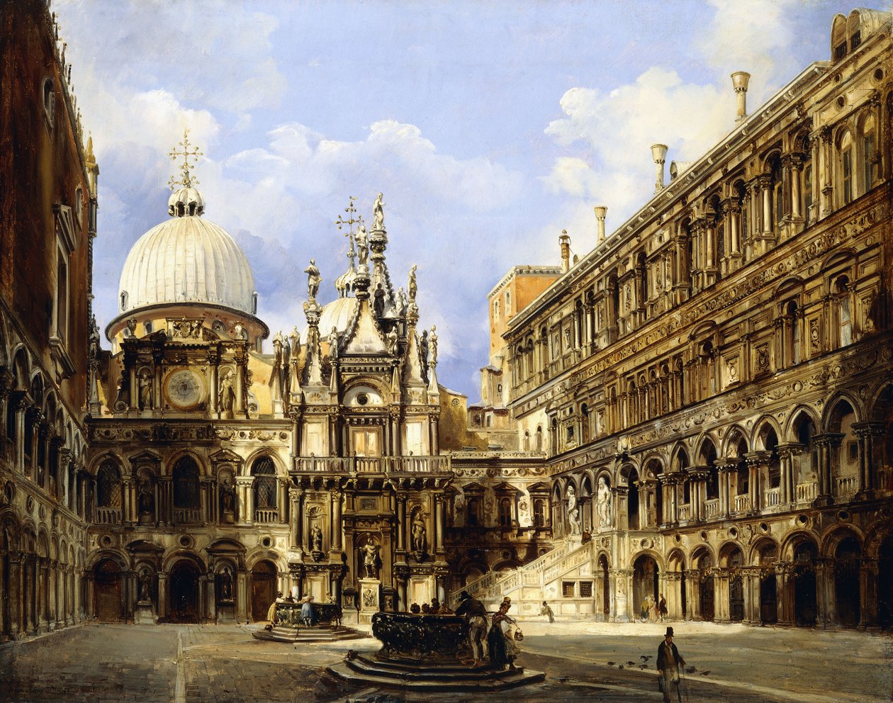 La Cour du Palais des Doges, Venise, 1841 - Frederico Moja