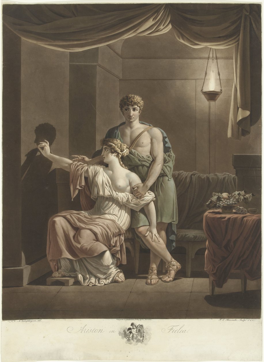 Philea dessine le portrait de son amant Ariston en utilisant l