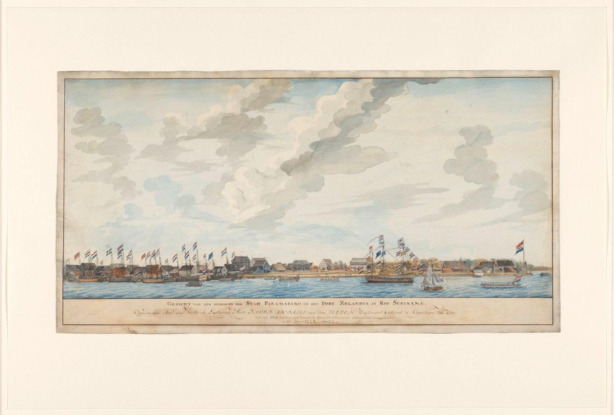 Vue de la ville de Paramaribo et du Fort Zeelandia - Frederik Jägerschiöld (signed by artist)