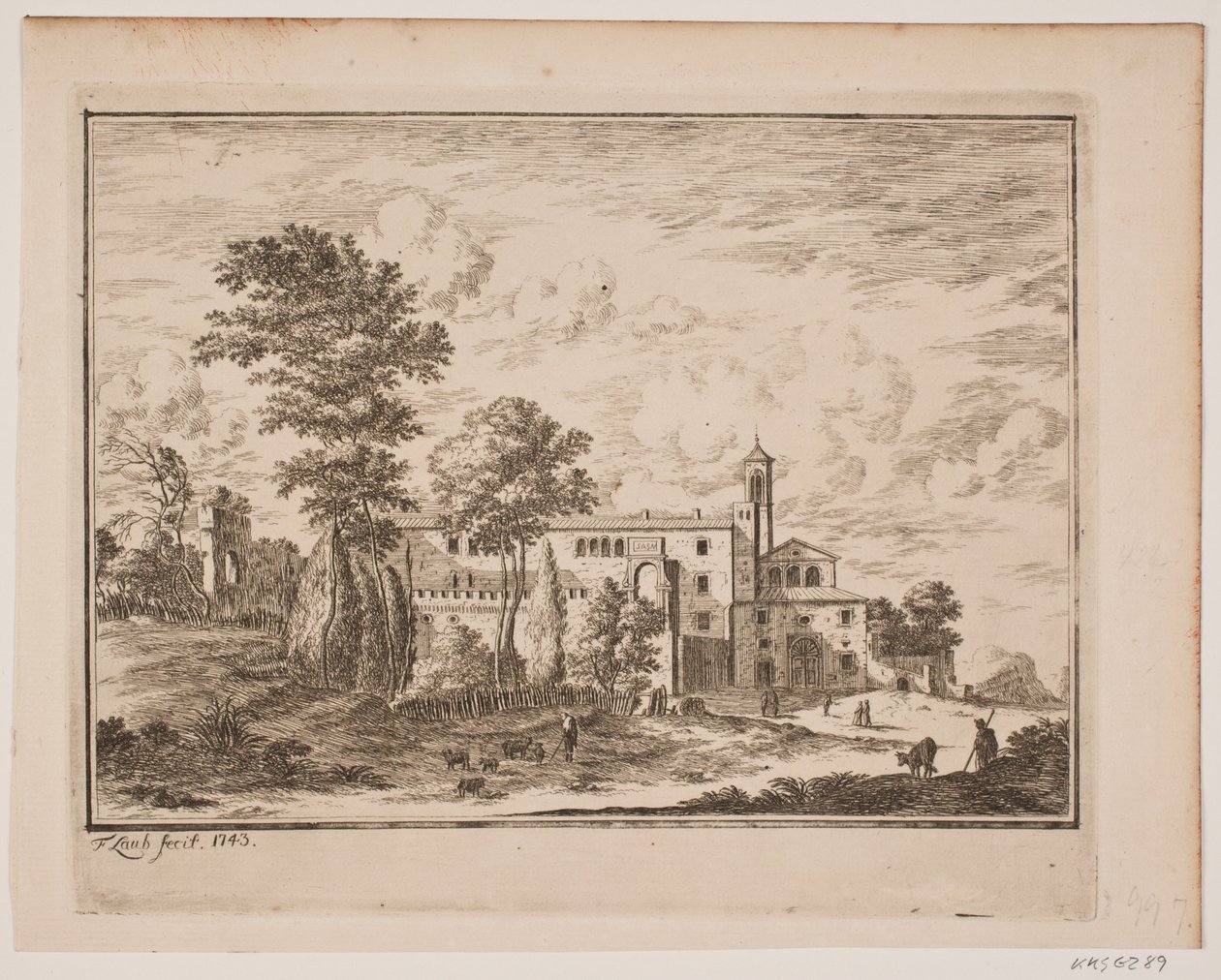 Un bâtiment monastique au milieu d