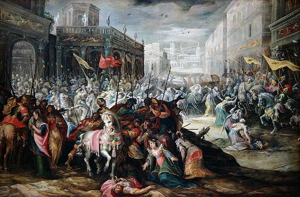 La Réconciliation entre les Romains et les Sabines - Frederik Valckenborch