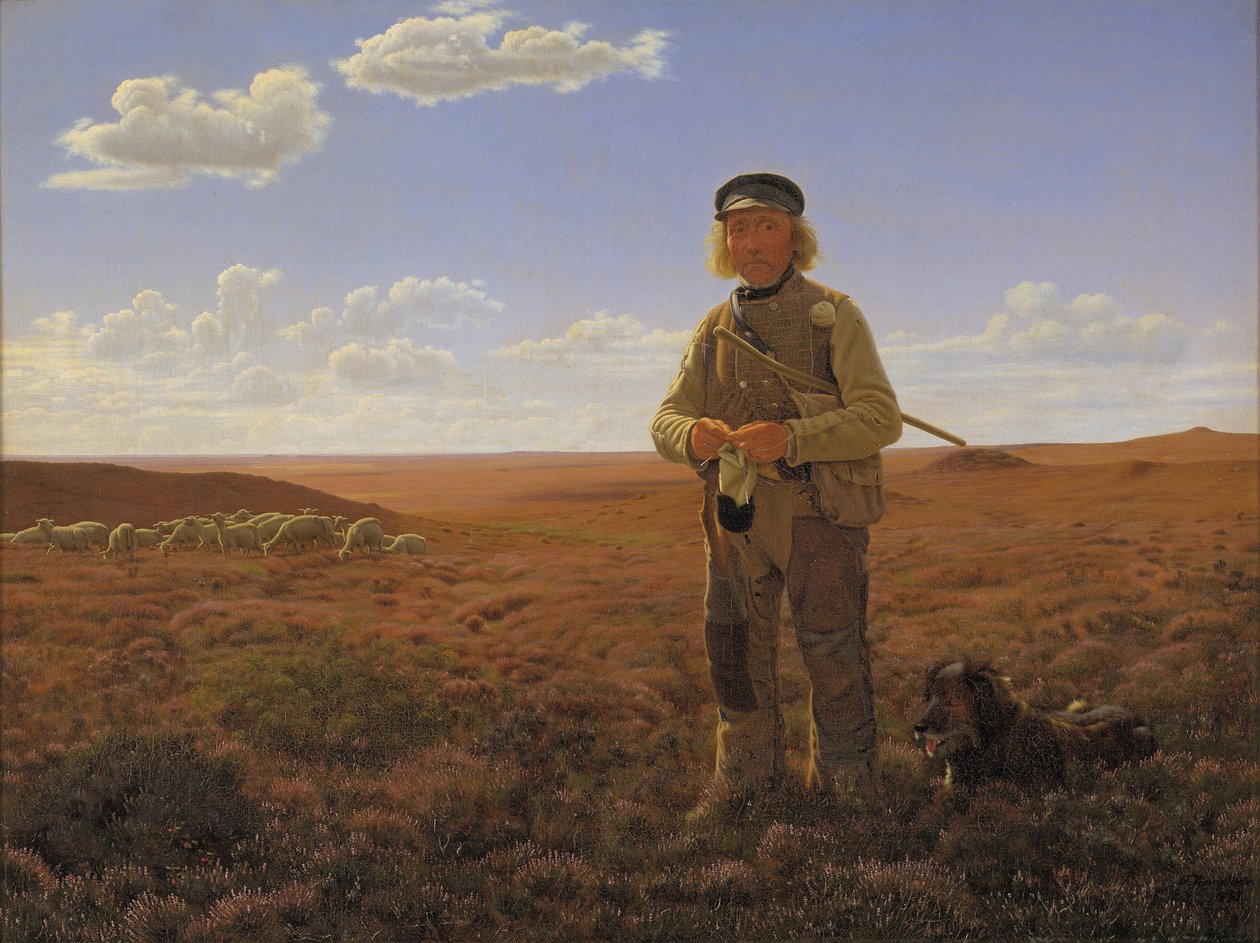 Un berger du Jutland sur les landes - Frederik Vermehren