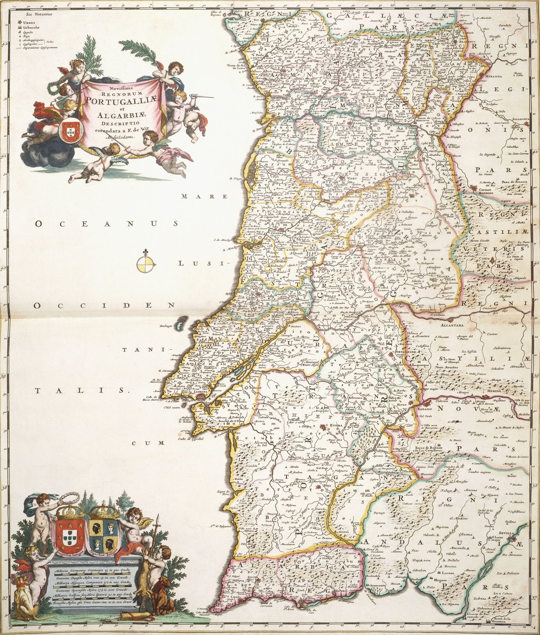 Carte montrant le Portugal - Frederik de Wit