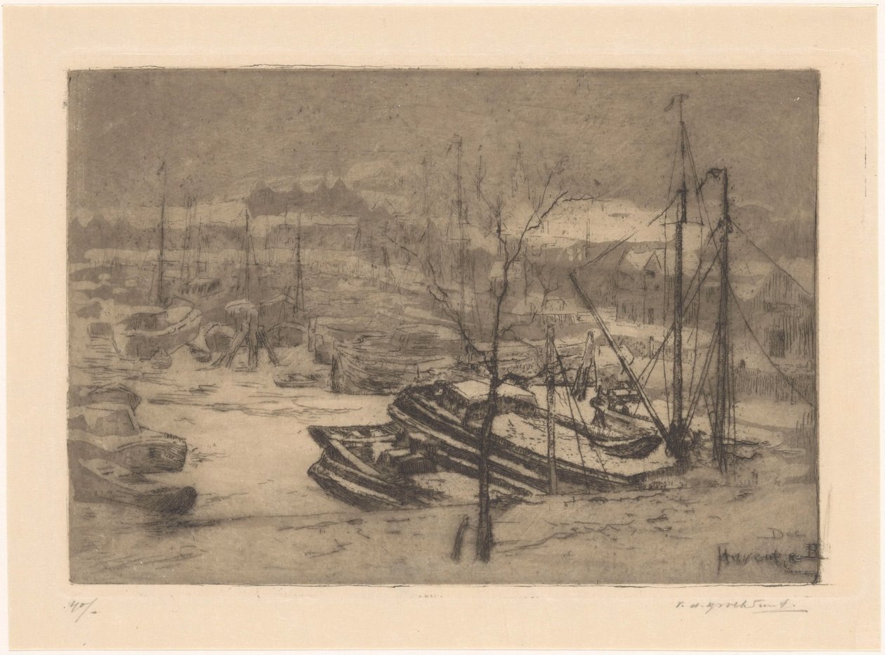 Petit port - Frederika Henriëtte Broeksmit (signed by artist)