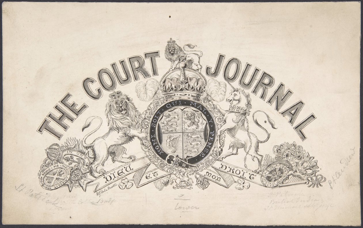 Conception de la page de titre pour The Court Journal, 1830-62 - Freeman Gage Delamotte