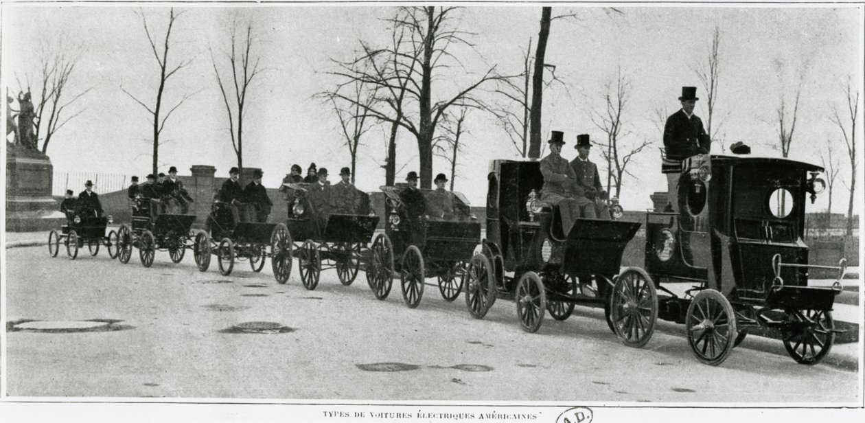 Voitures électriques américaines à Paris, vers 1900 - French Photographer