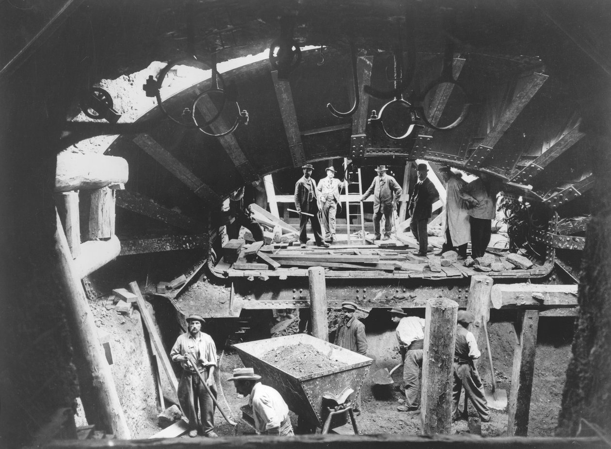 Construction du métro de Paris, vers 1900 - French Photographer