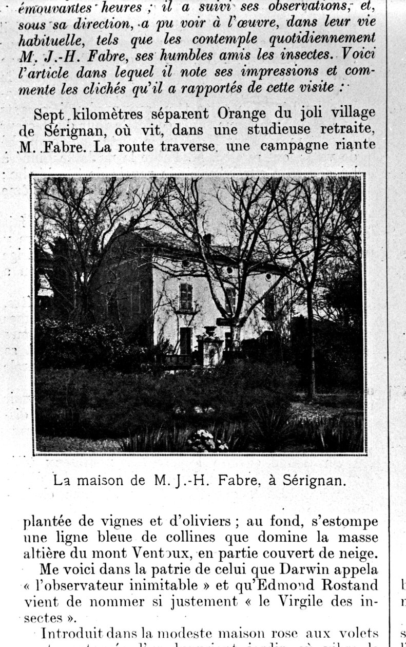 Maison de Jean-Henri Fabre (1823-1915) à Sérignan - French Photographer