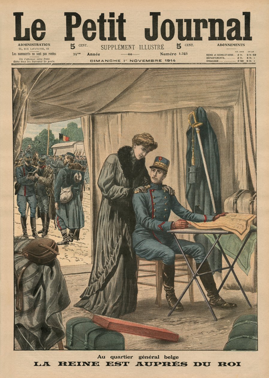 Au quartier général belge, la reine reste avec le roi, illustration de couverture de 