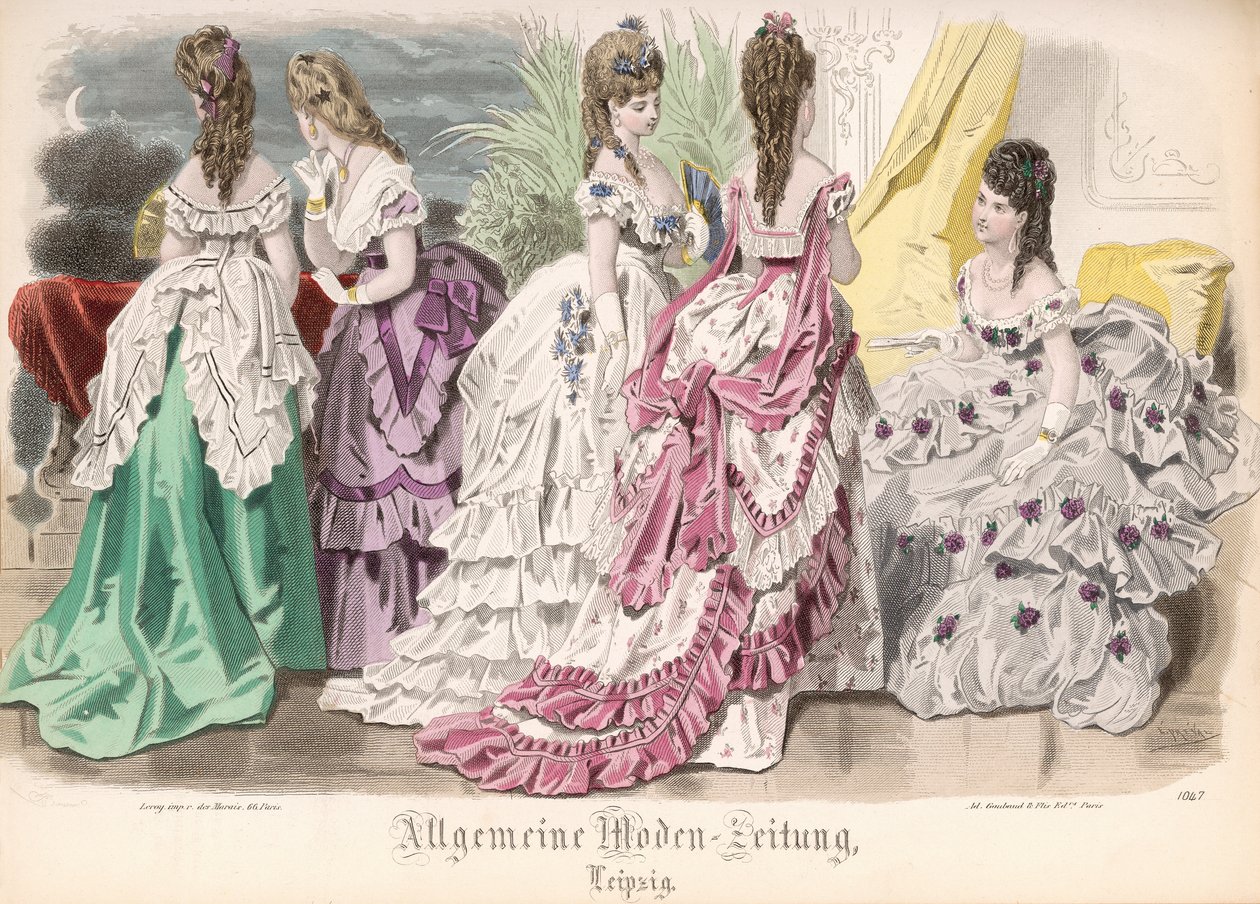 Robes de bal, planche de mode de 