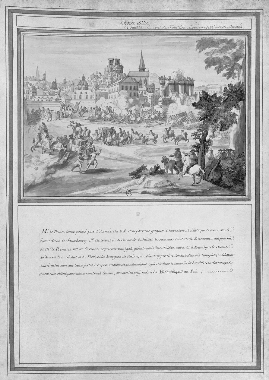 Bataille à la Porte Sainte-Antoine, 2 juillet 1652 - French School
