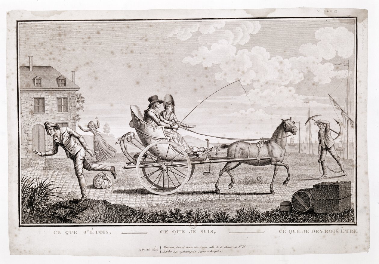 Caricature des nouveaux riches, vers 1795 - French School