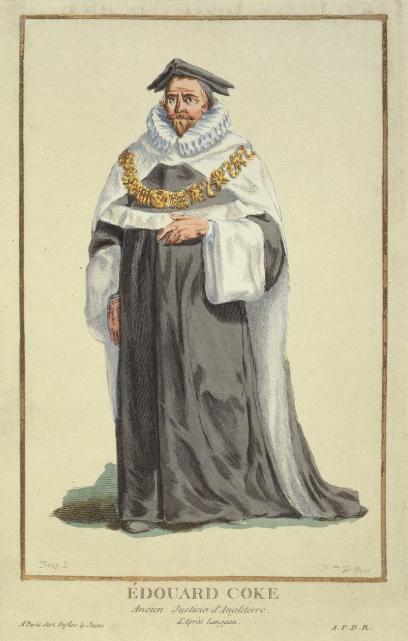 Edward Coke (1552-1634), gravé par Pierre Duflos (1742-1816), 1780 - French School