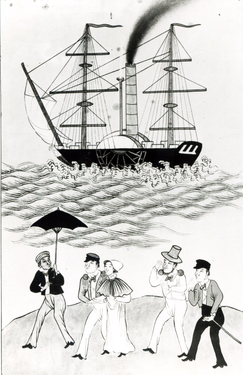 Vapeur anglais à Canton, 1840 - French School