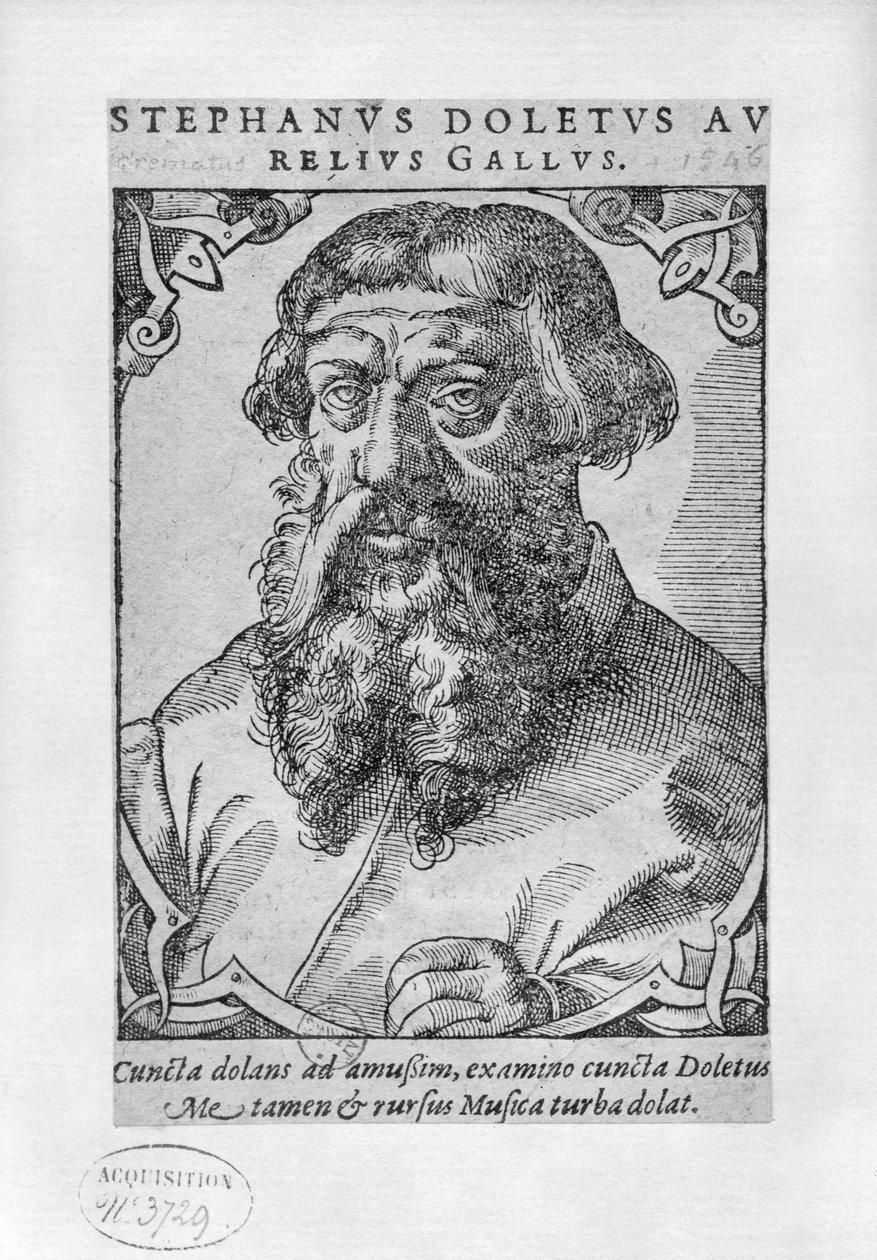 Étienne Dolet (1509-46) 1546 - French School