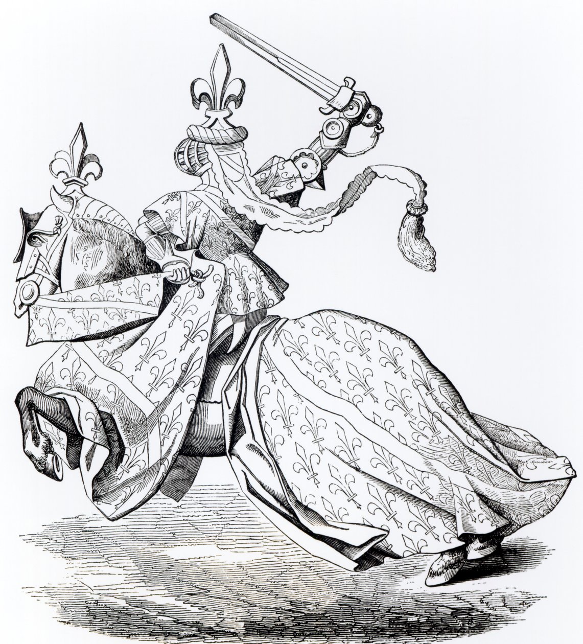 Fac-similé du Duc de Bourbon armé pour le tournoi, d