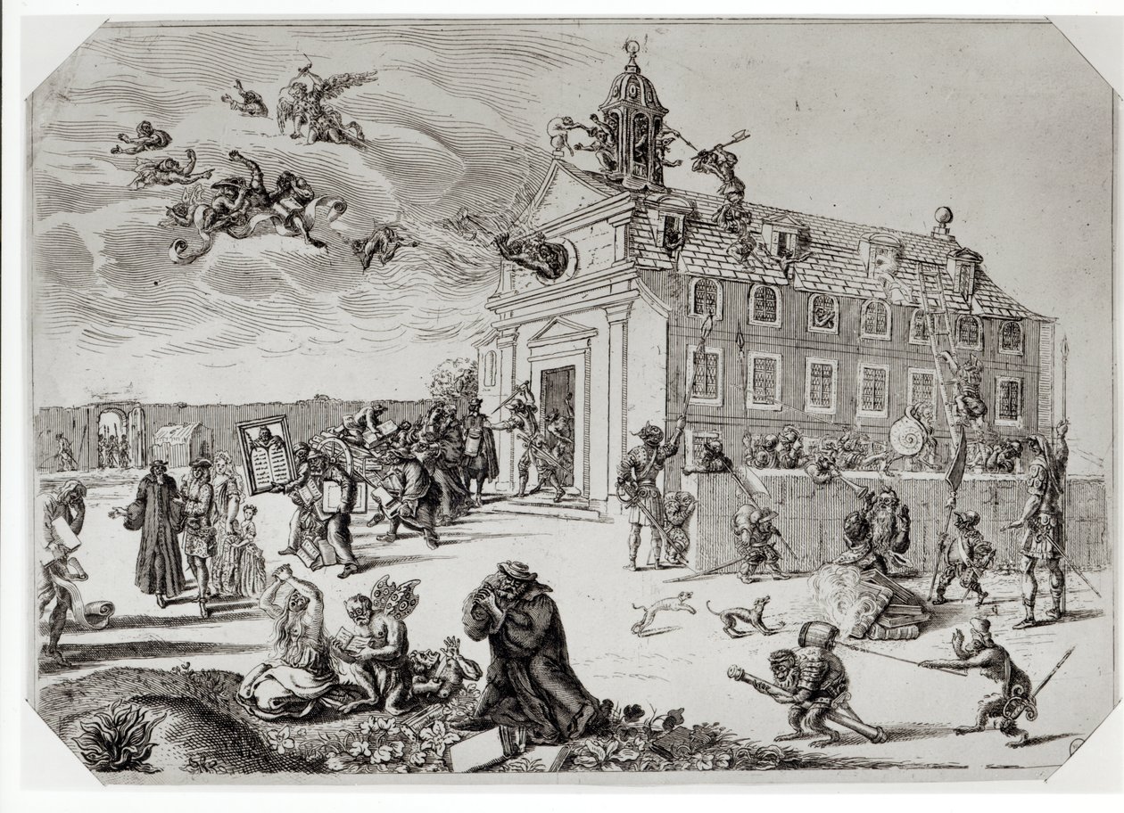 Incendie au Temple de Charenton, vers 1685 - French School