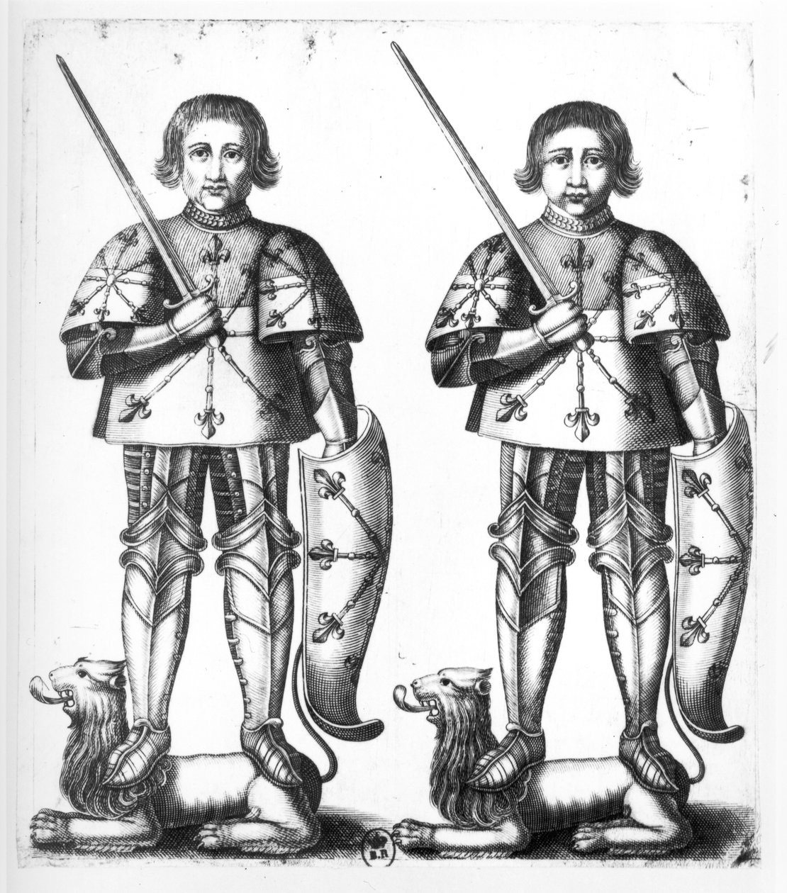 Foulques III Nerra (ou le Noir) (970-1040) et Geoffroy II Martel (1005-60) - French School
