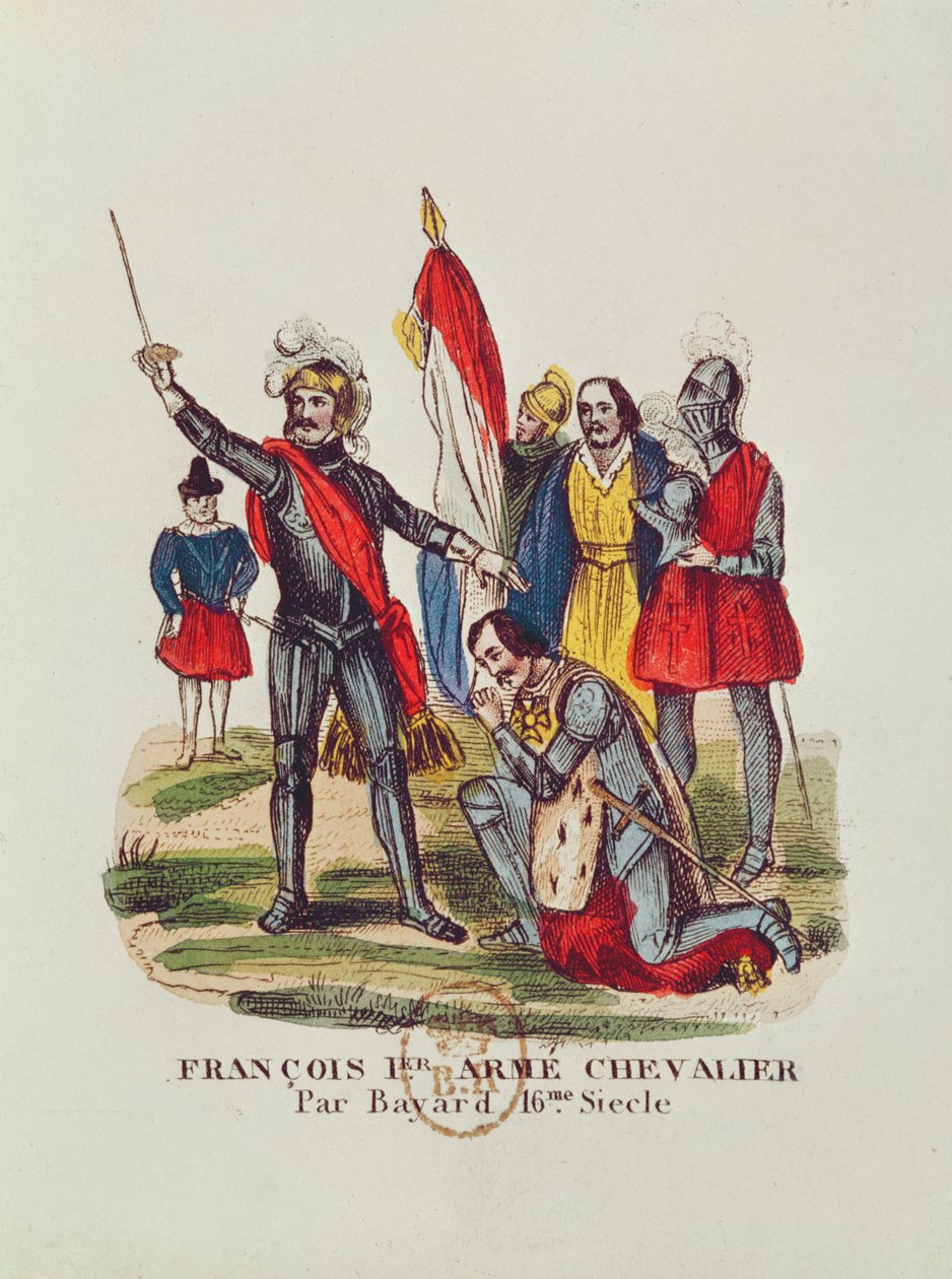 François Ier (1494-1547) Roi de France et Pierre du Terrail (1476-1524) Chevalier Bayard, après la bataille de Marignan en 1515, 1841 - French School