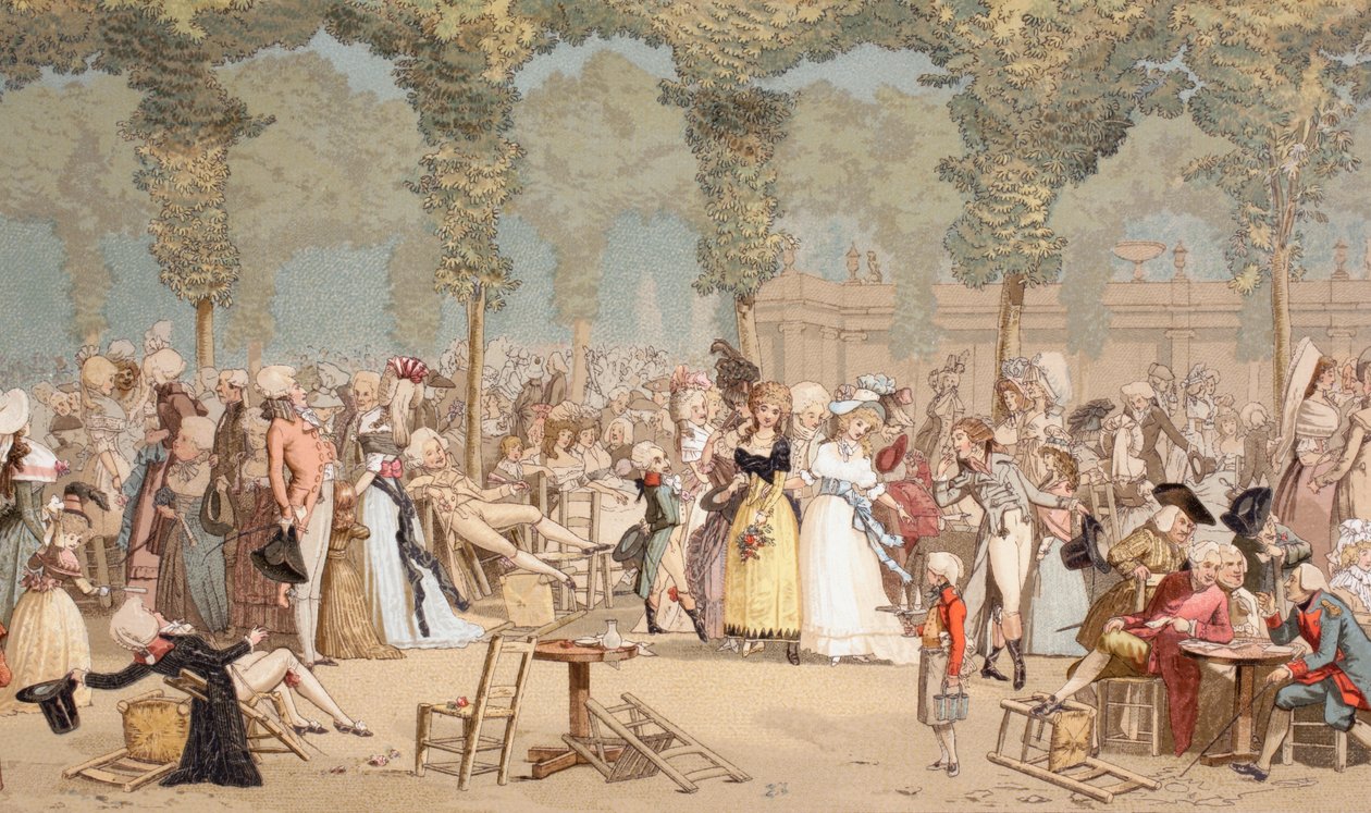 Jardin du Palais-Royal au XVIIIe siècle à Paris, 1875 - French School