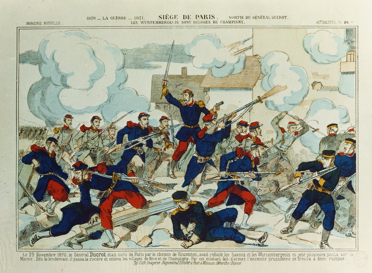 Général Ducrot (1817-82) à la bataille de Champigny, 29 janvier 1870 - French School
