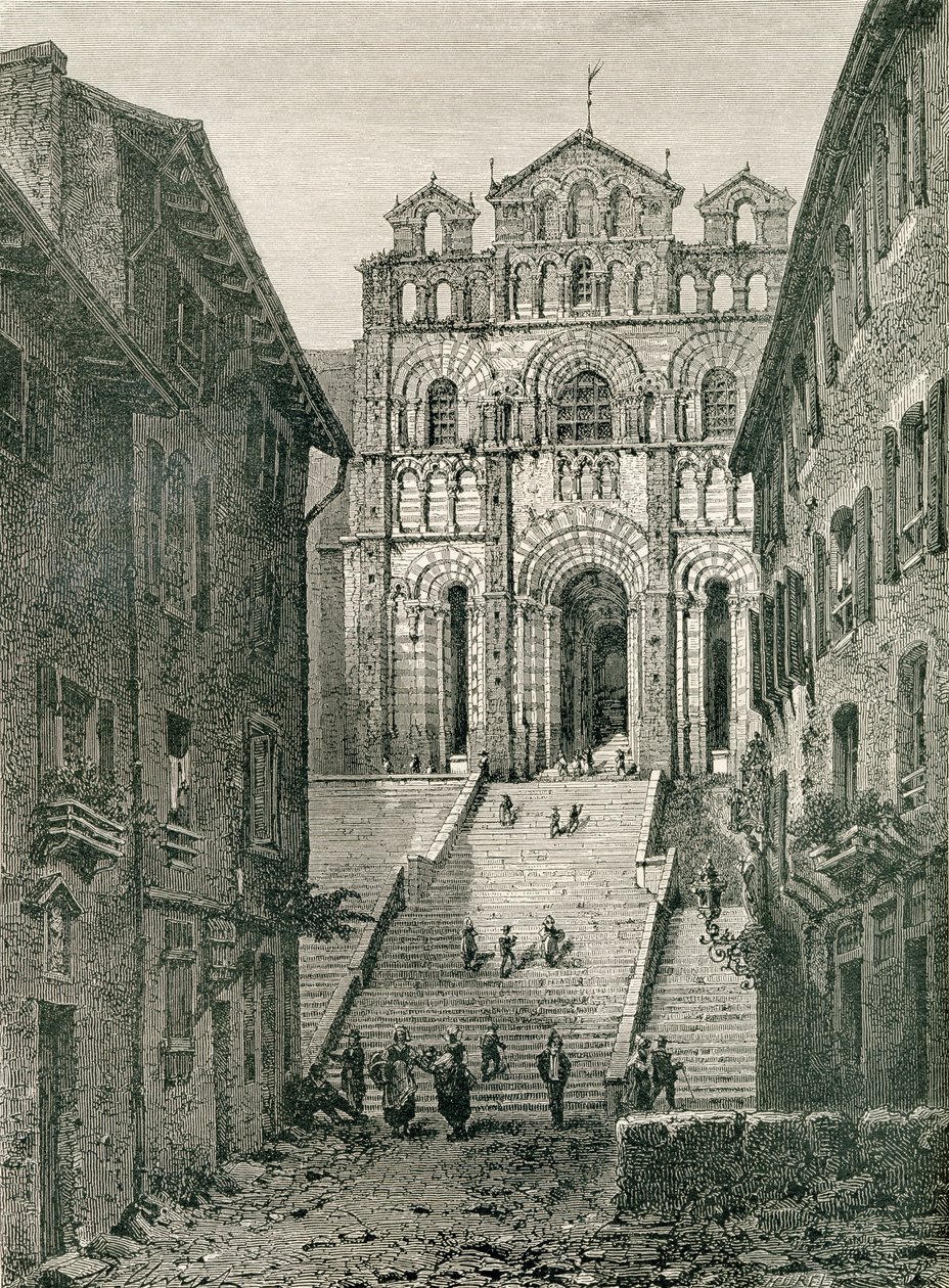Cathédrale du Puy, Le Puy-en-Velay, Auvergne, au 19ème siècle, de 