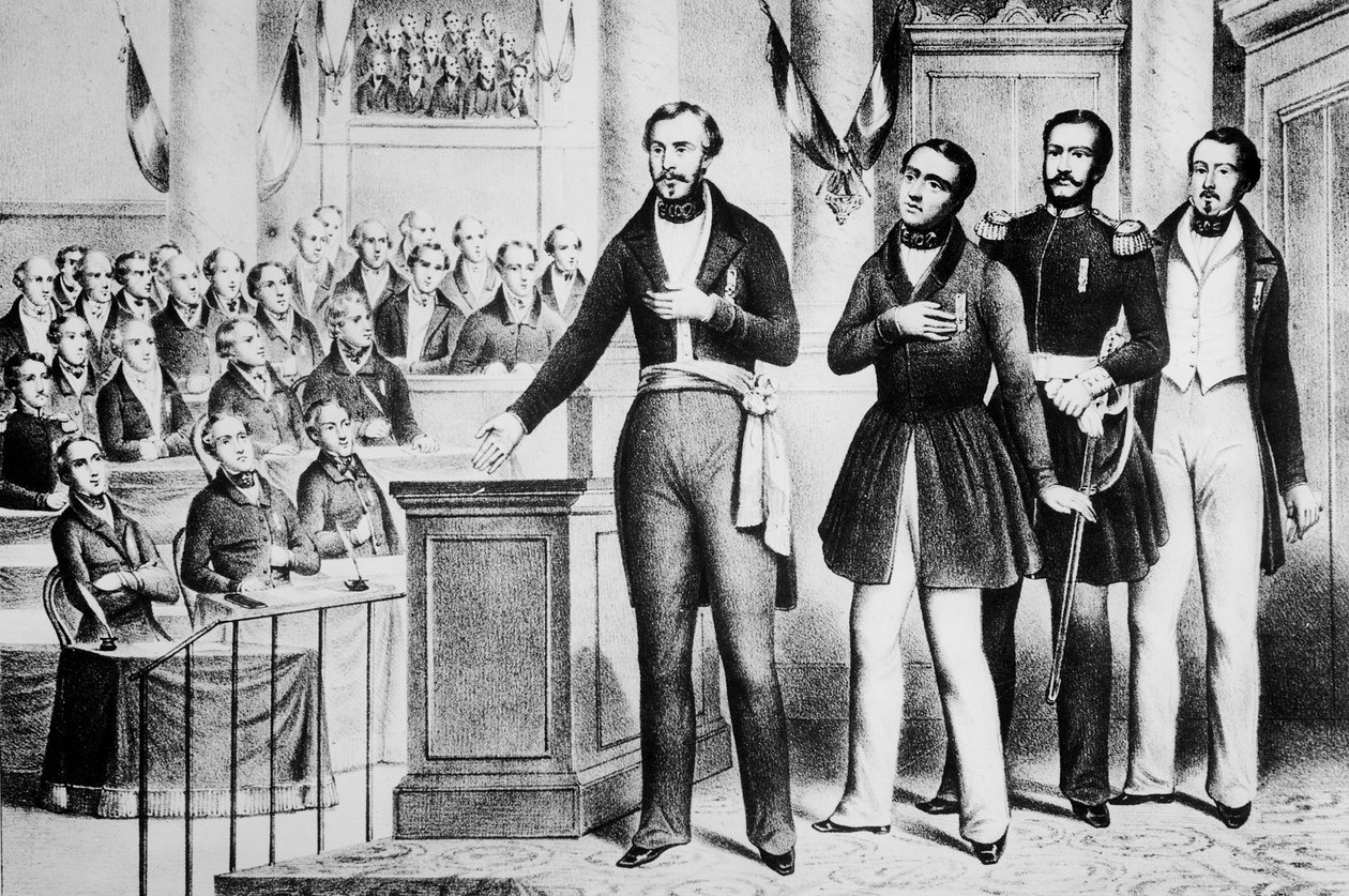 Louis Napoléon Bonaparte III (1808-73) prêtant serment de fidélité et de dévouement à la République française - French School
