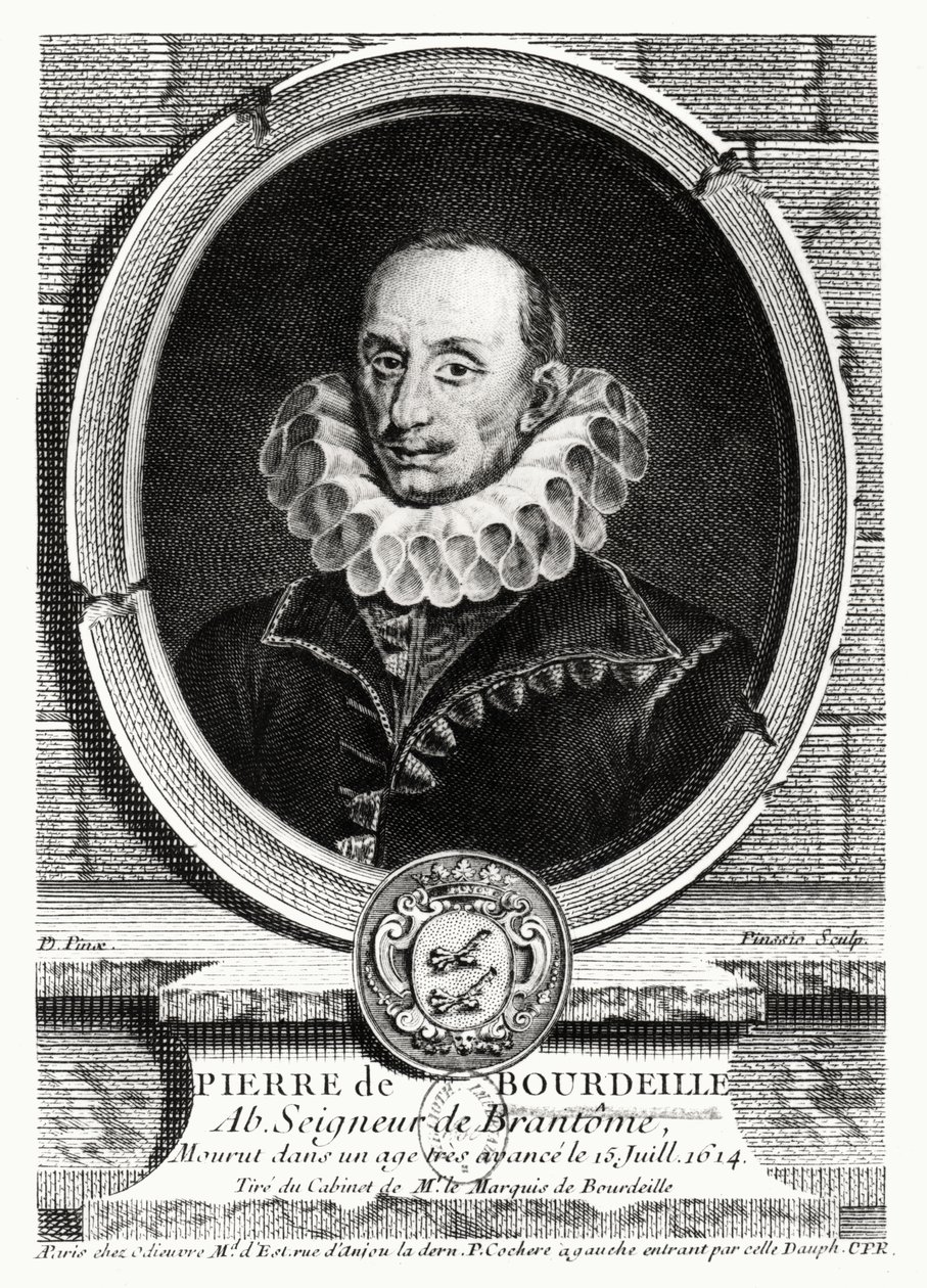 Portrait médaillon de Pierre de Bourdeille (1540-1614) Abbé de Brantôme - French School