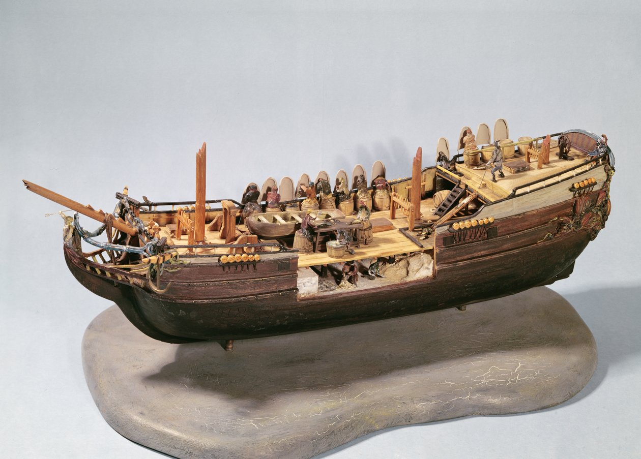 Modèle de bateau de pêche - French School