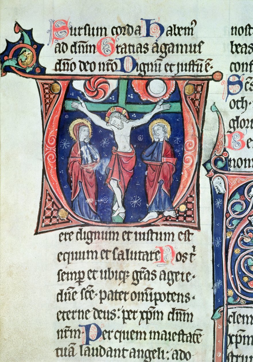 Ms 228 fol.89v Crucifixion, du Missel de la Consécration de l