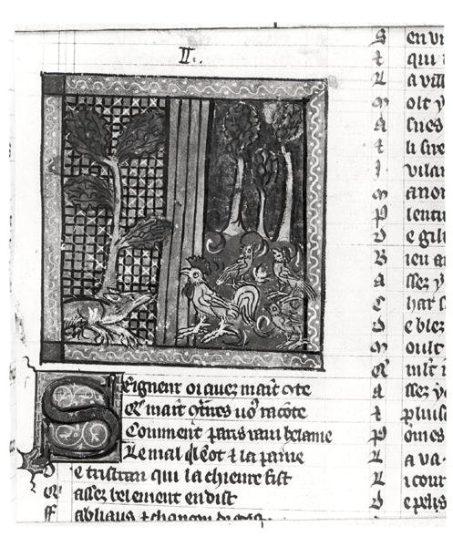 Ms Fr 1580 Le Renard flattant Chanteclerc, tiré du Roman de Renart - French School