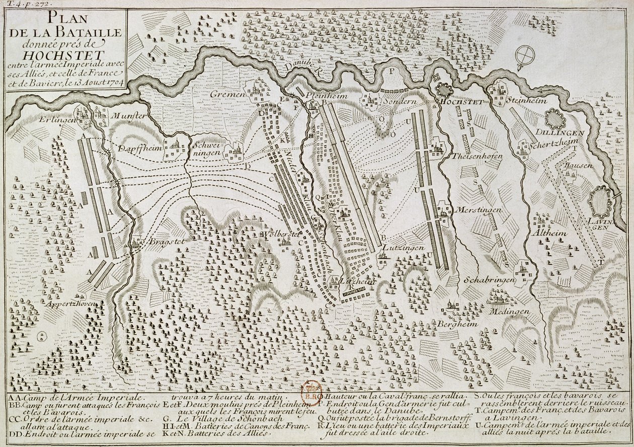 Plan de la bataille de Blenheim entre l